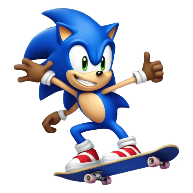 Sonic the Hedgehog on skateboard  sticker