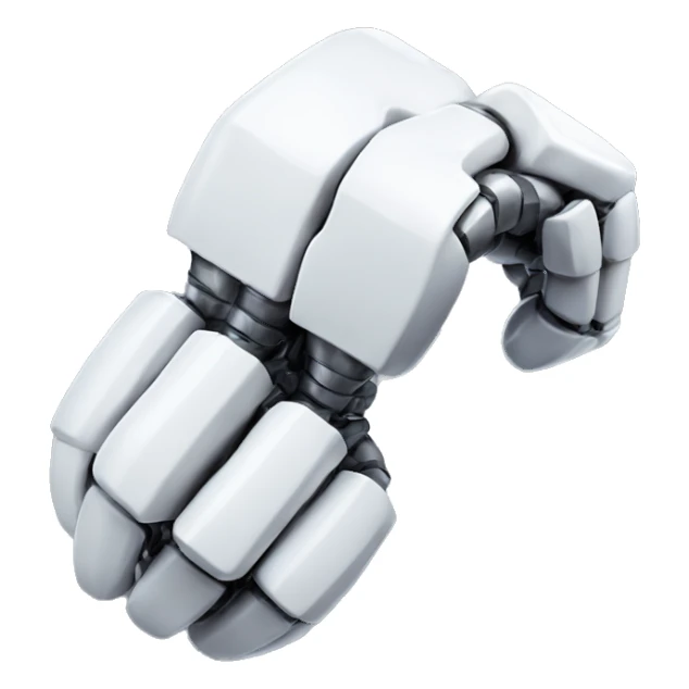Flexing white mechanical cyborg bicep sticker