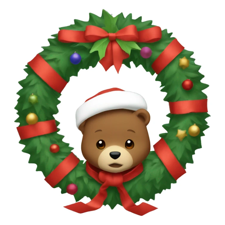 Christmas wreath with Paddington sticker