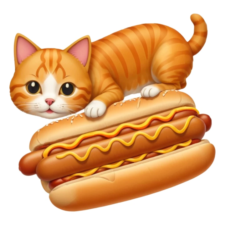 Hot dog and cat sticker