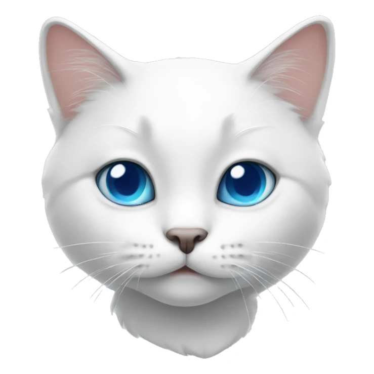 Cute white cat with blue eyes  sticker