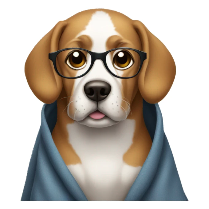 Dog with glasses with oversized cloths sticker