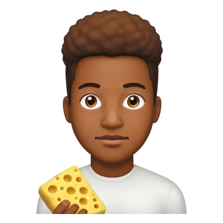 black man holding a sponge sticker