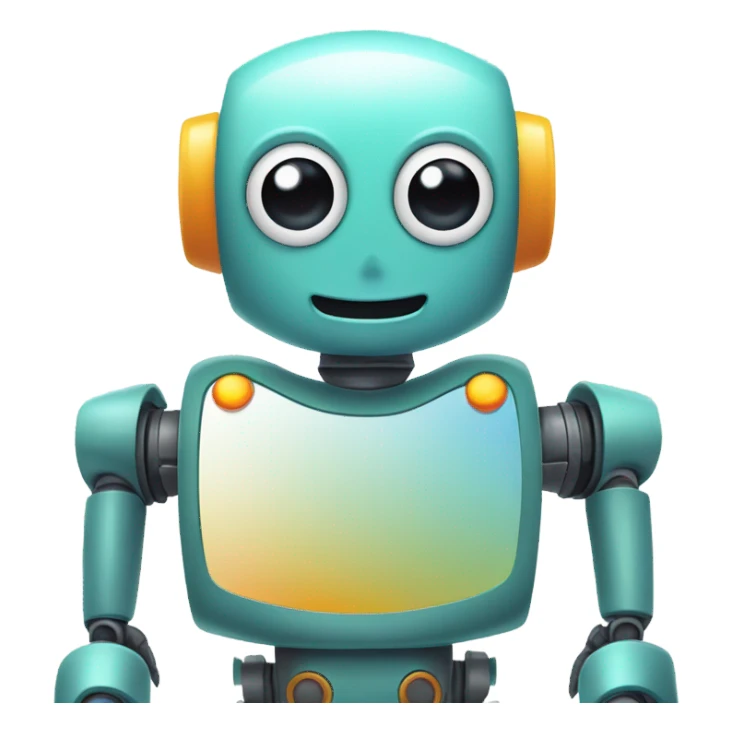 cute robot looking in the mirror sticker