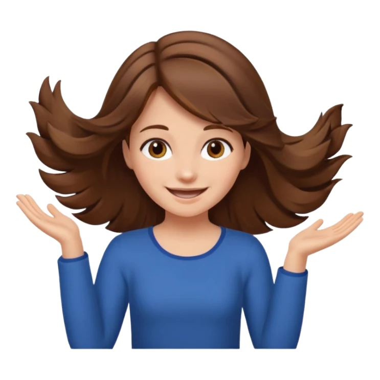 Girl flips hair sticker