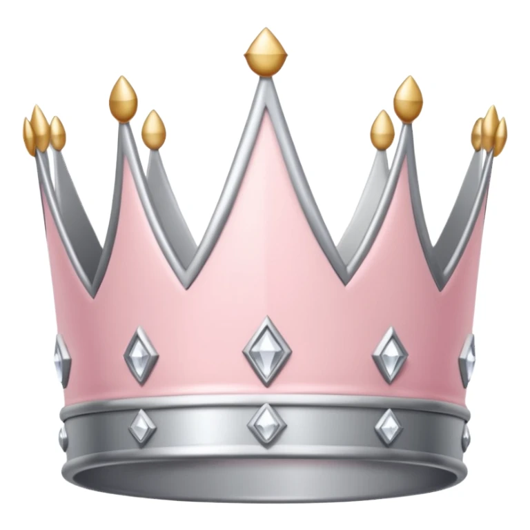 light pink and silver simple crown sticker