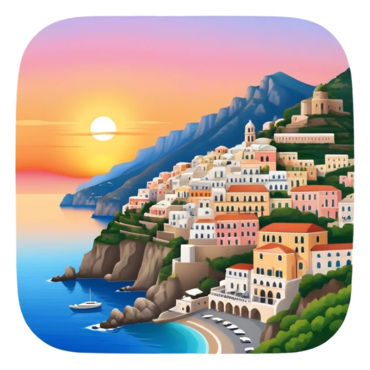 Amalfi Coast sunset  sticker