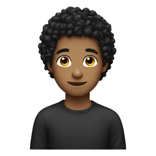 Boy eith black curly hair sticker