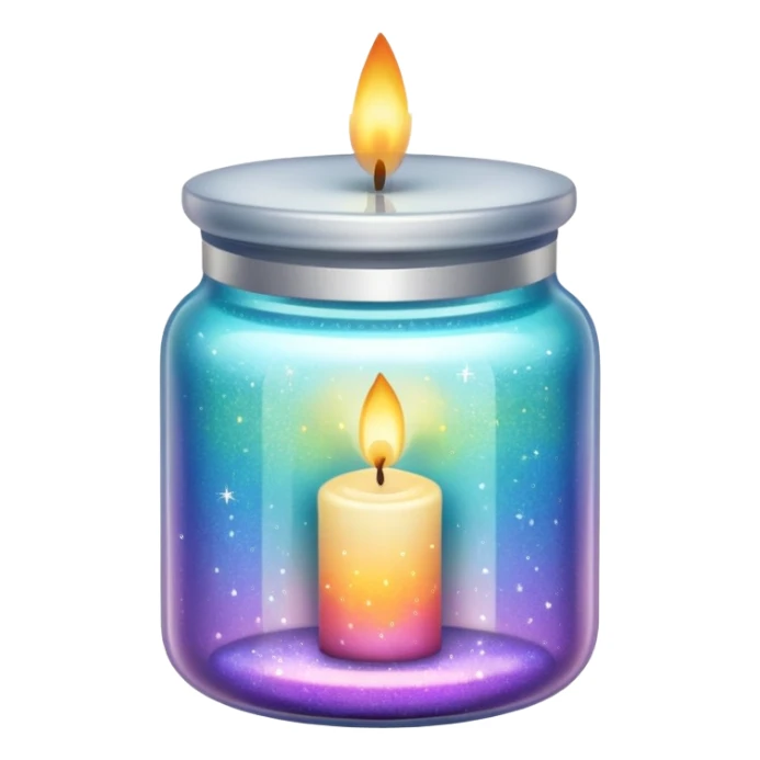 Iridescent Glittered Candle Jar sticker