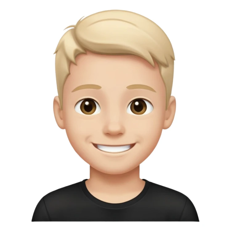 smiling boy in black shirt sticker