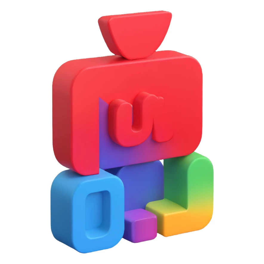 logo de YouTube con efecto 3D sticker