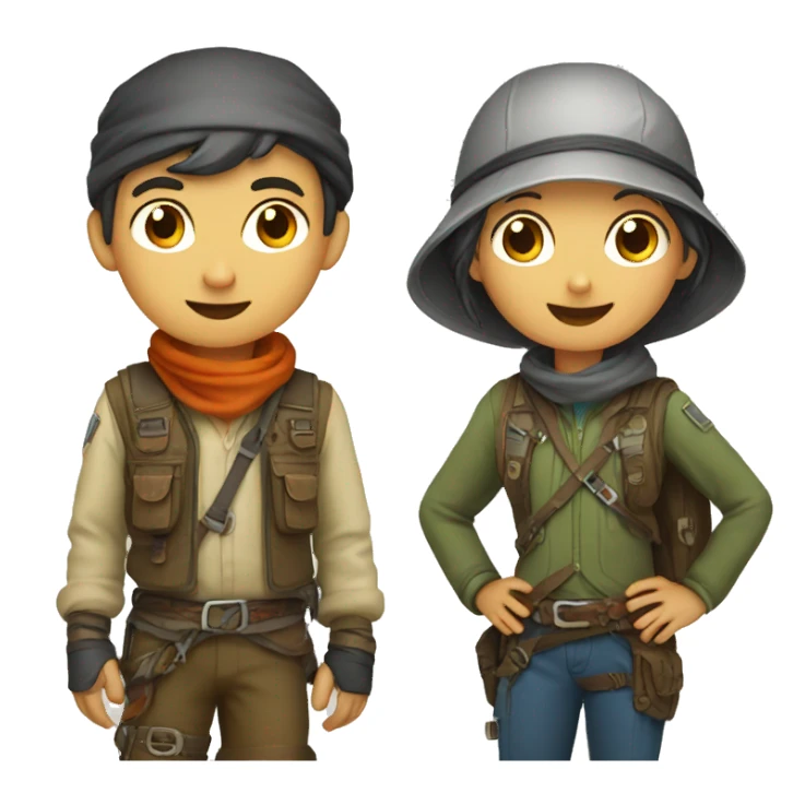 Adventurer boy & girl sticker