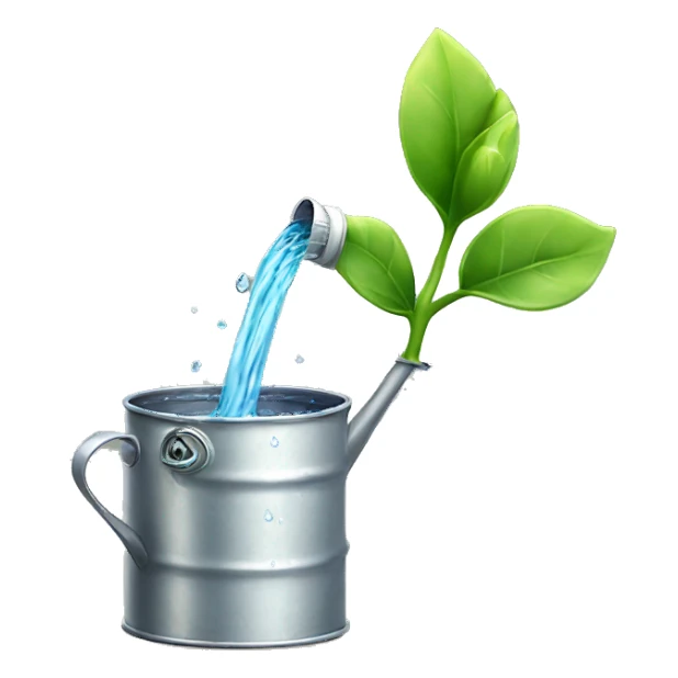 water can watering a small sprout sticker