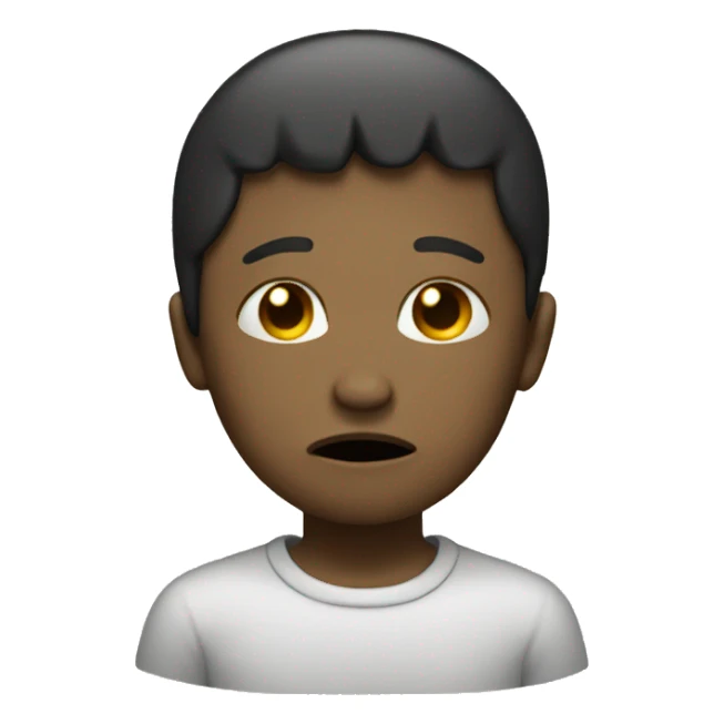 crying face doing a peace sign sticker