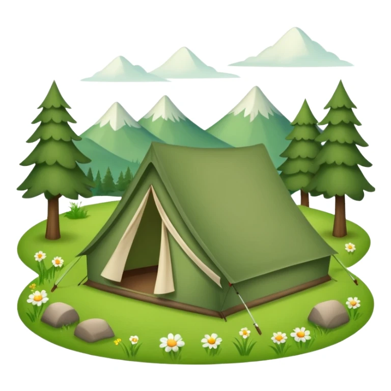 camp tent landscape sticker