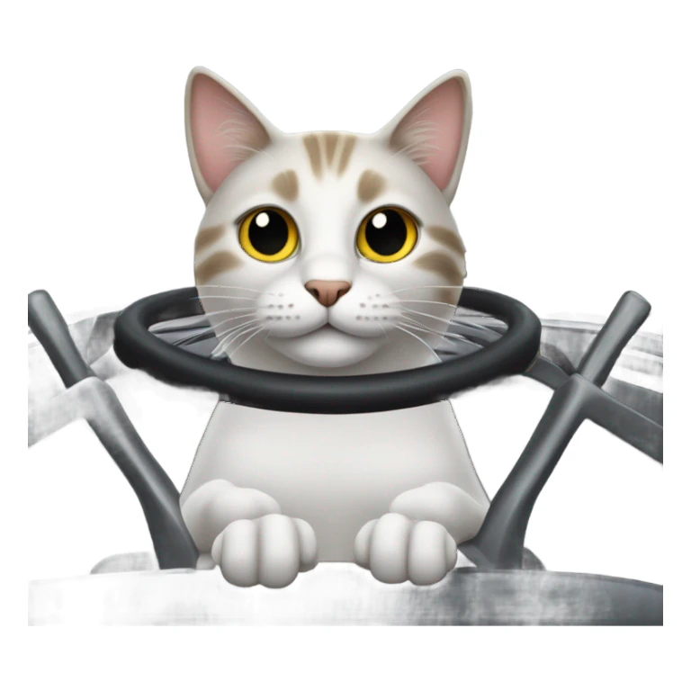 Cat driving car sticker