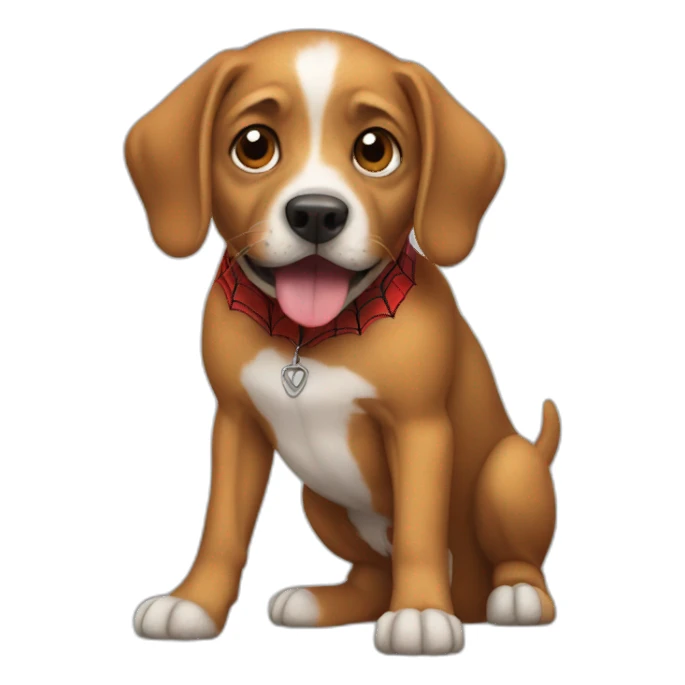 dog as spiderman sticker