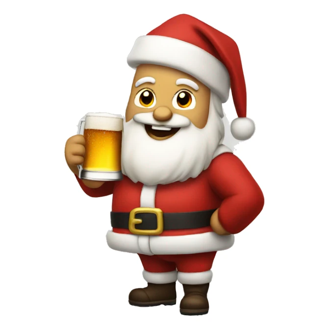 Santa with beer sticker