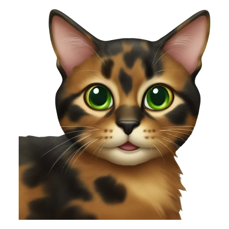 Tortoiseshell cat with green eyes sticker