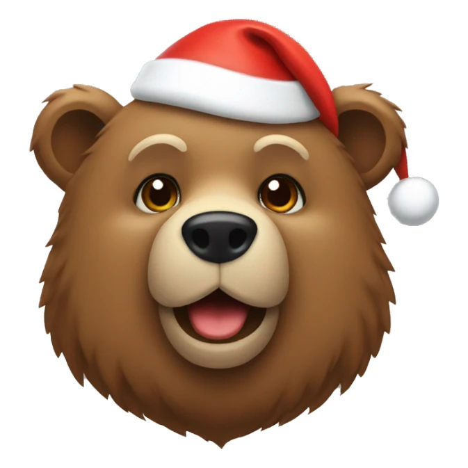 Bear with a Christmas hat on sticker