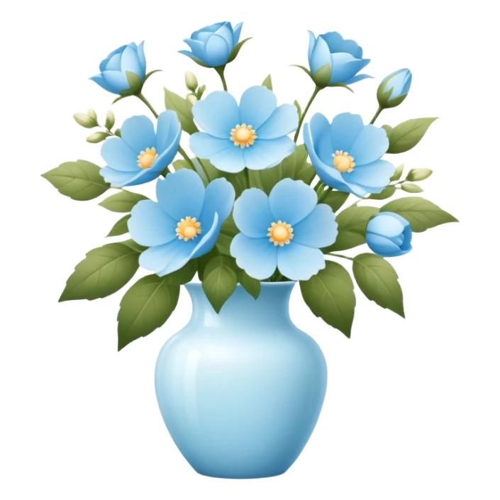 Light blue flower arrangement, Pinterest sticker