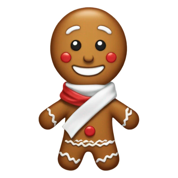 Gingerbread man with a white and red scarf  sticker