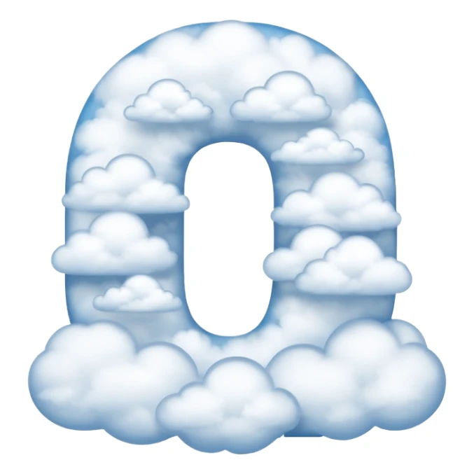 The number is 0 a made from clouds sticker