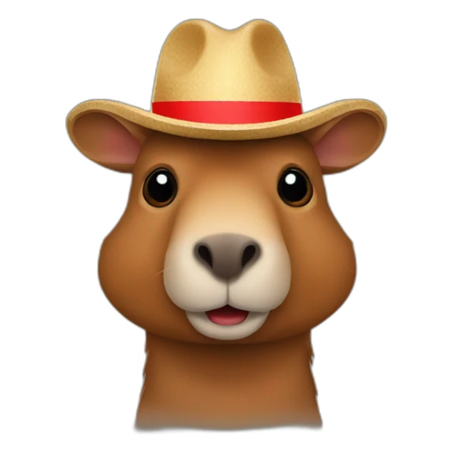Capibara con sombrero de navidad sticker