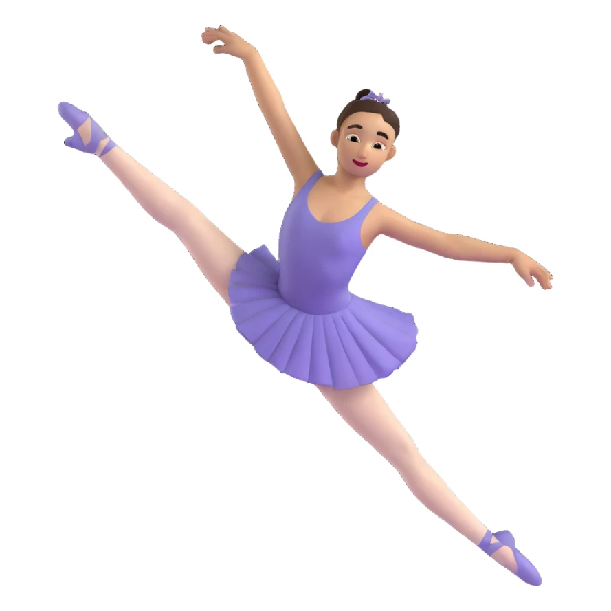 ballet dancer leaping, arms extended, poised expression sticker