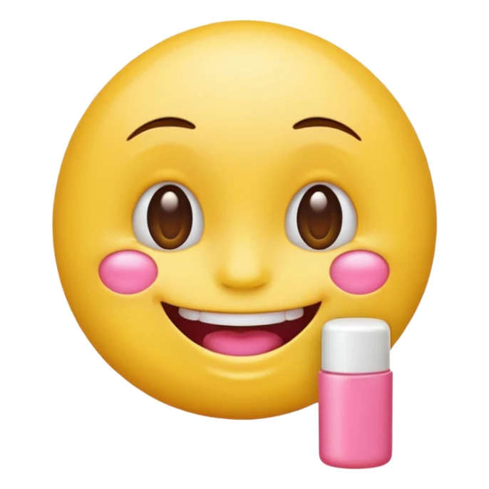 Regular emoji and lip balm sticker
