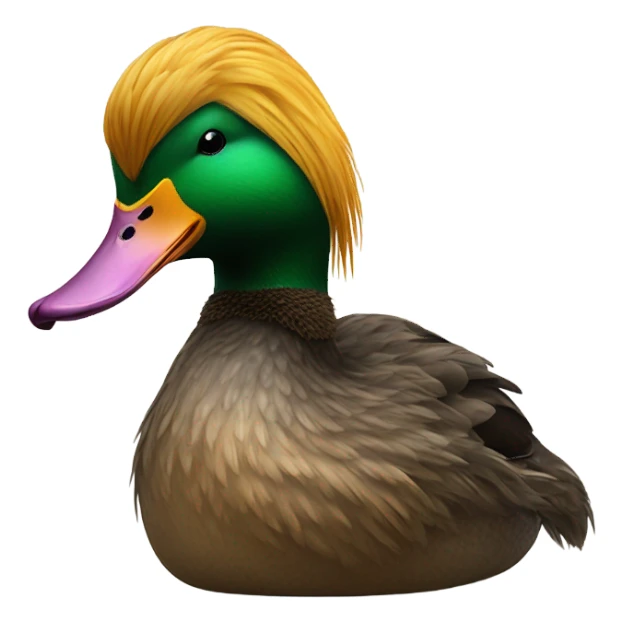 Duck with human hair sticker