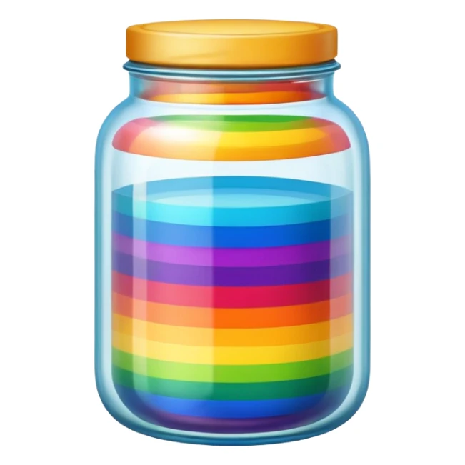 Rainbow Layered Jar	S sticker