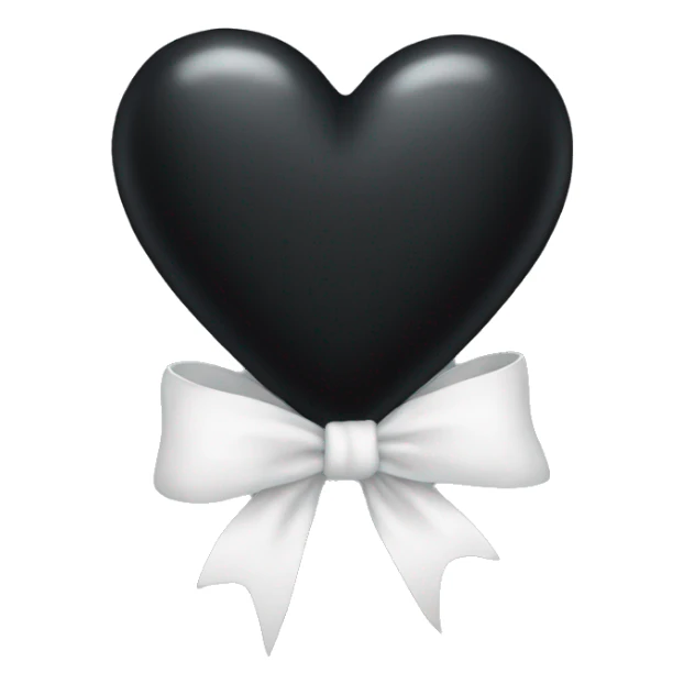 Black heart with white bow emoji  sticker