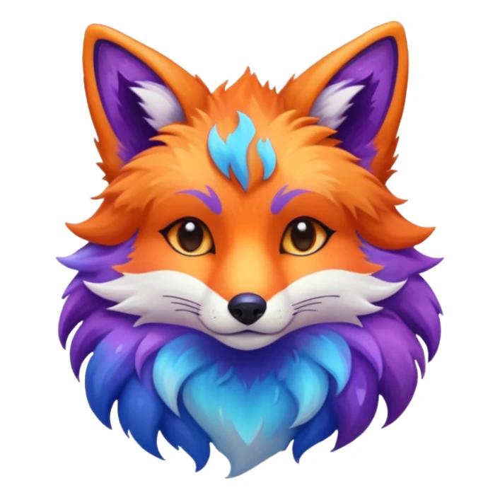 a galaxy print fox sticker