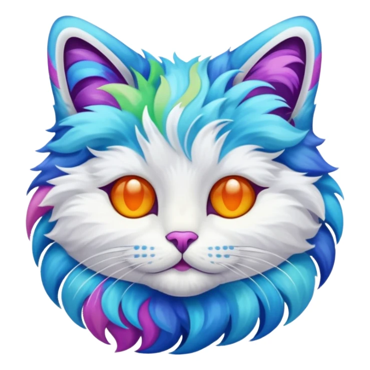 chat blanc psychedelique sticker