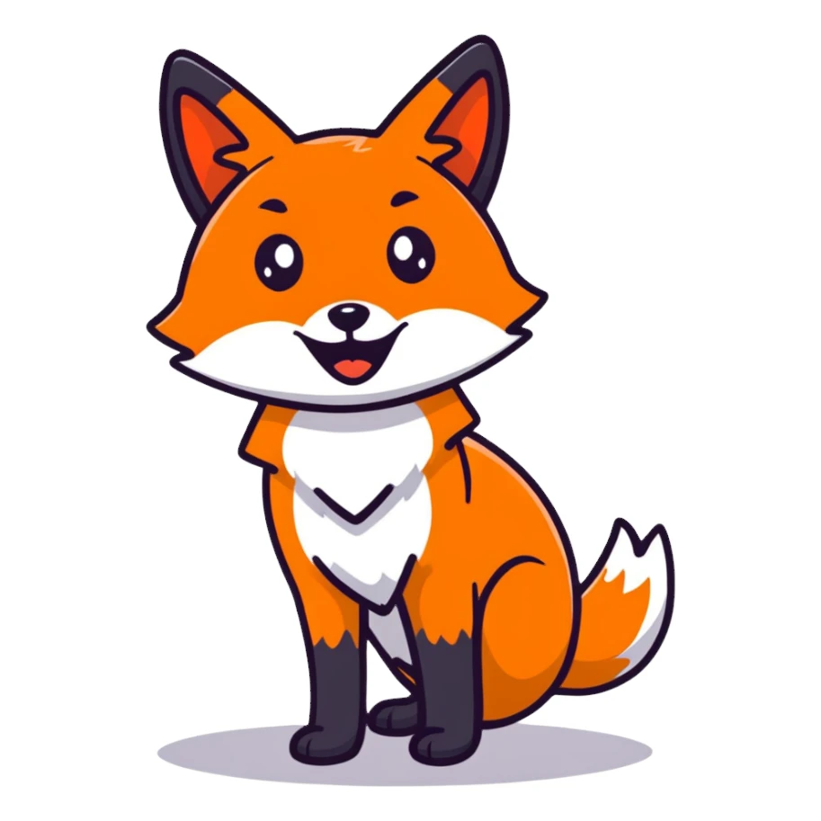 cute ginger foxie with surprised emote for telegram app sticker