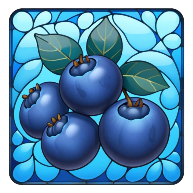 Stained glass blueberries sticker