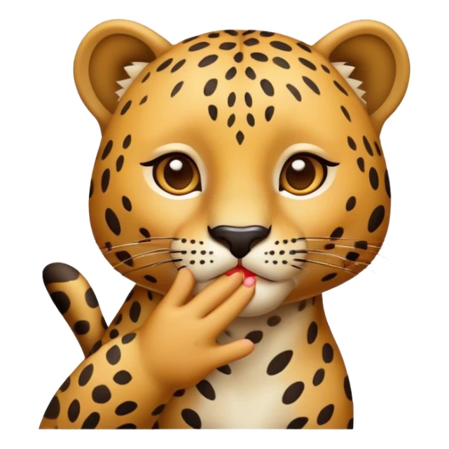 Leopard blowing kiss sticker