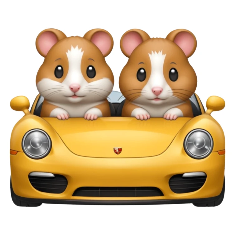 2 Hamsters in a Porsche  sticker