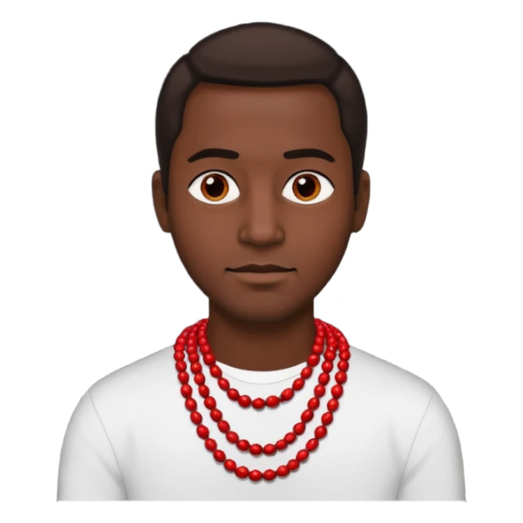 dark man with red necklaced sticker