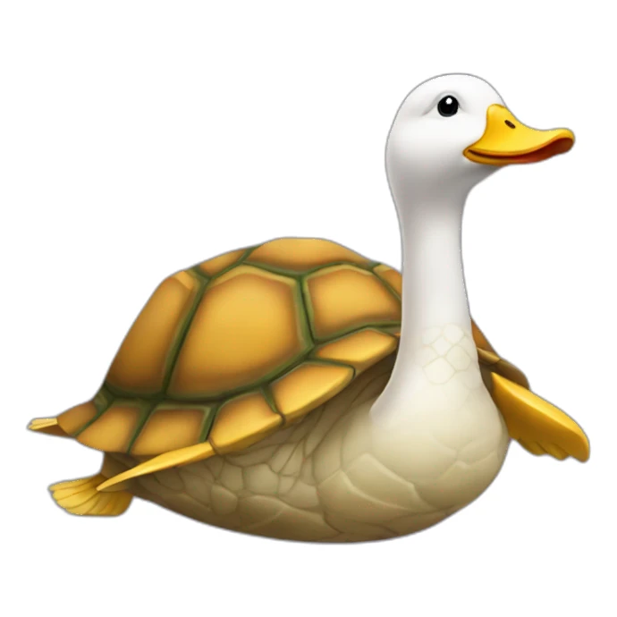 canard sur le dos d'une tortue sticker