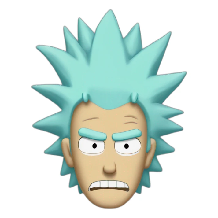 Rick Sanchez back of head form behind sticker