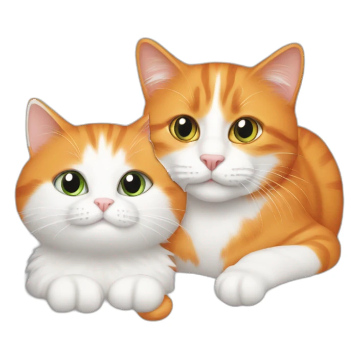 Orange cat and white cat sticker