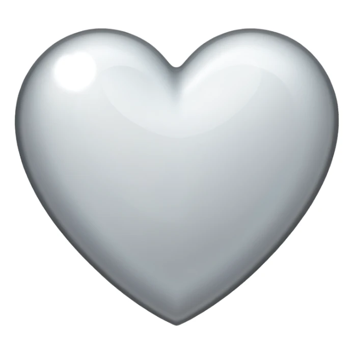 heart with a metallic white finish sticker