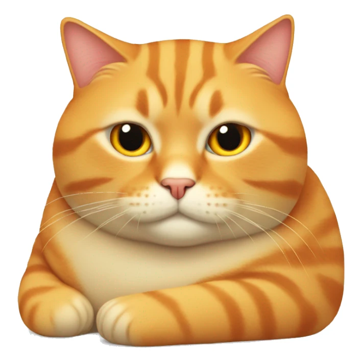 fat orange cat laying down sticker