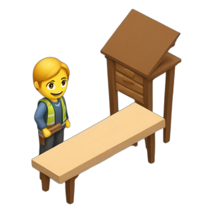 isometric woodworking teacher with student sticker