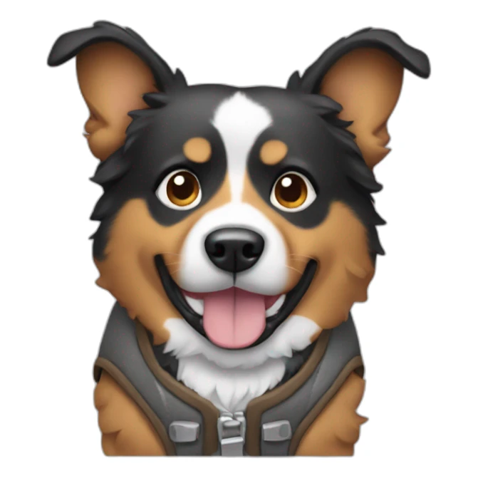 Dog wearing vest sticker