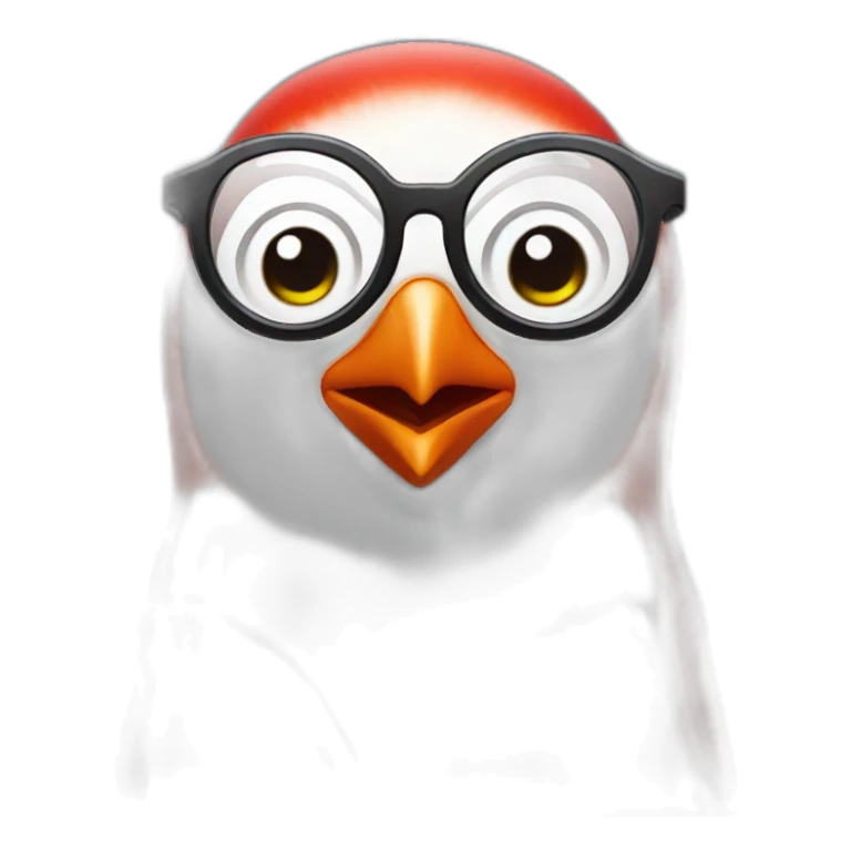 Red Penguin With Glasses sticker
