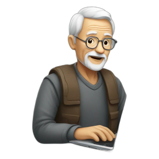 old man this laptop sticker