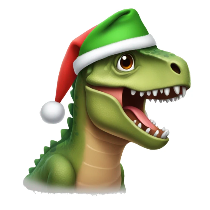 Dinosaur with a Christmas hat  sticker